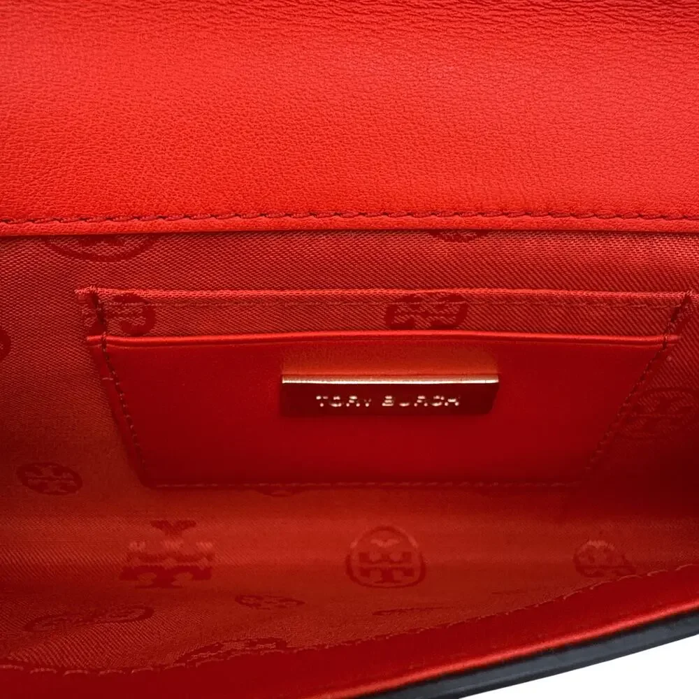 TORY BURCH Leather Heart Clutch in Tory Navy - Picture 11 of 12
